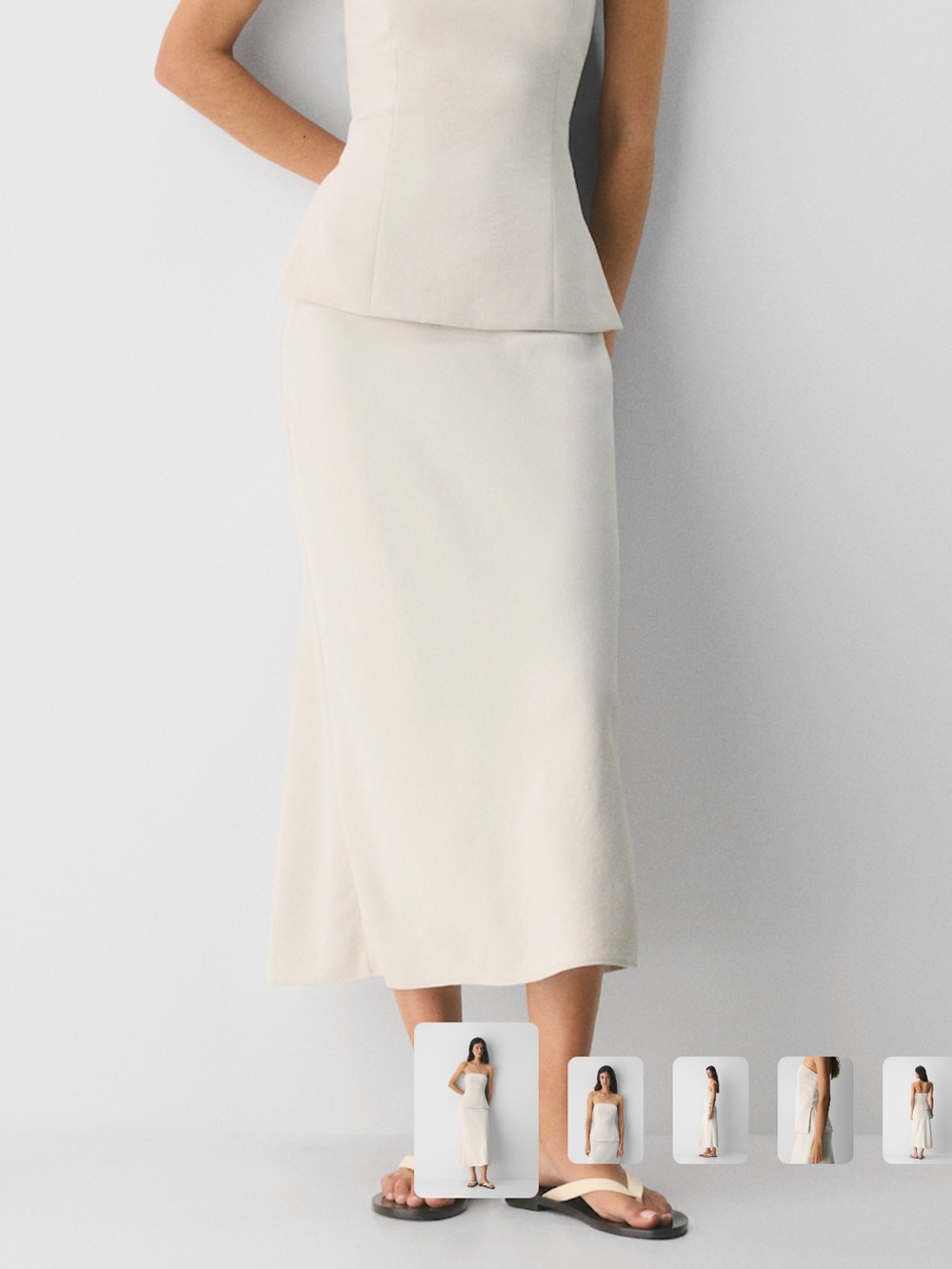 Aritzia Devotion Midi Skirt Crepette - Light Burch